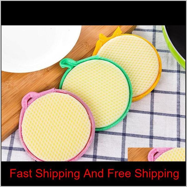 

ale colored round shaped double side non stick oil kitchen sponge dish scrubbers pads washing cleaning t qylmfc item_home