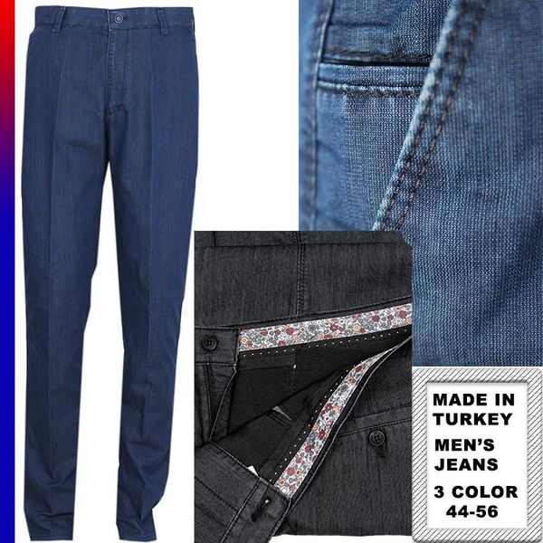 

men's jeans 2021 regular fit classic business stretch casual style fashion denim trousers male blue pants turkey varetta