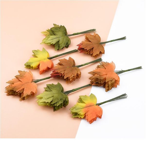 

12pcs christmas decorations for home decorative flowers wreaths flower wal lcandy box leaf for scrapboo artificial plant qylwzc
