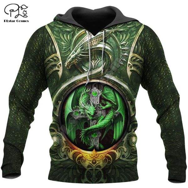 

men's hoodies & sweatshirts plstar cosmos amazing dragon 3d printed 2021 fashion zip hoded for men/women casual streetwear style-d14, Black