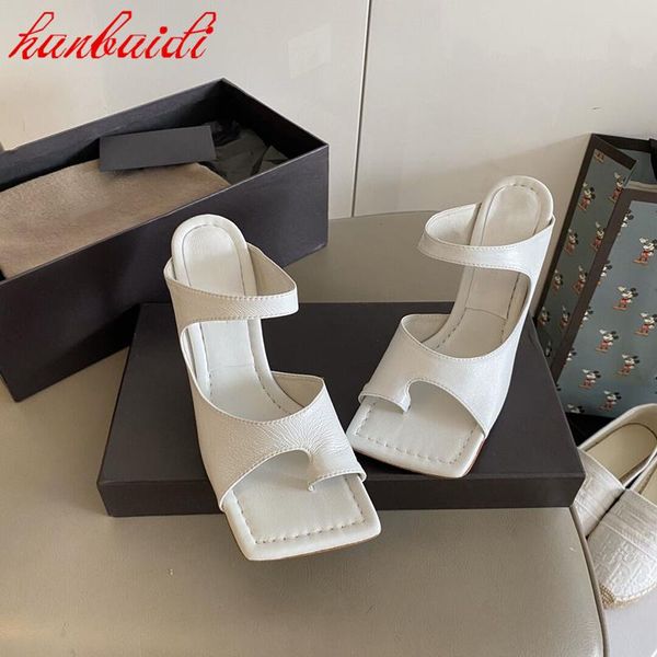

dress shoes autumn women high heels flip flops sandals slippers with stiletto leather square toe fashionable, Black