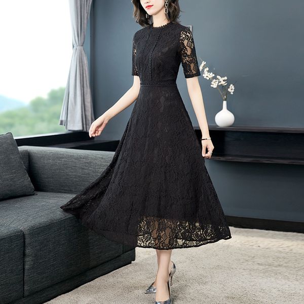 

5603# lace dress, Black;gray