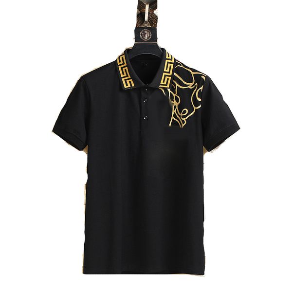 

men's polos designer stripe polo shirt t shirts snake pol bee floral embroidery mens high street fashion horse polo t-shirt m-3xl#06, White;black