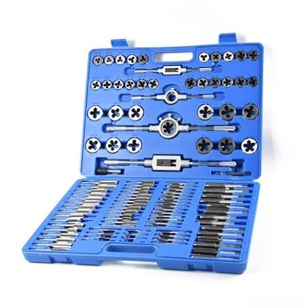 

hand tools alloy steel tap and die set 110pcs tapping threading chasing repair for engineers metalworking screw extracter remover