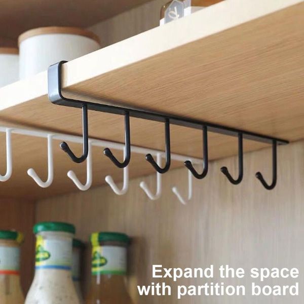 

hooks & rails 1pc cup hook under cabinet 6 coffee mug holder nail hanger kitchen hanging storage rack