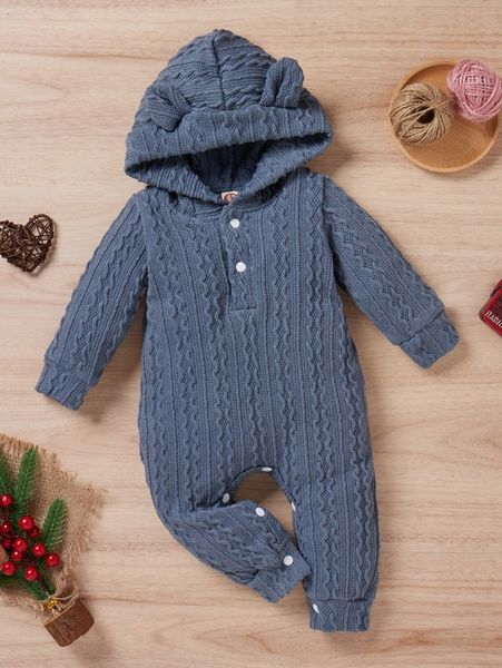

baby 3d ear design hooded jumpsuit she02, Blue