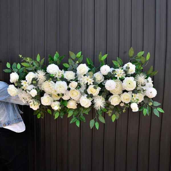 

decorative flowers & wreaths wedding decoration flower arch row artificial decor garland silk rose hydranger 100cm long