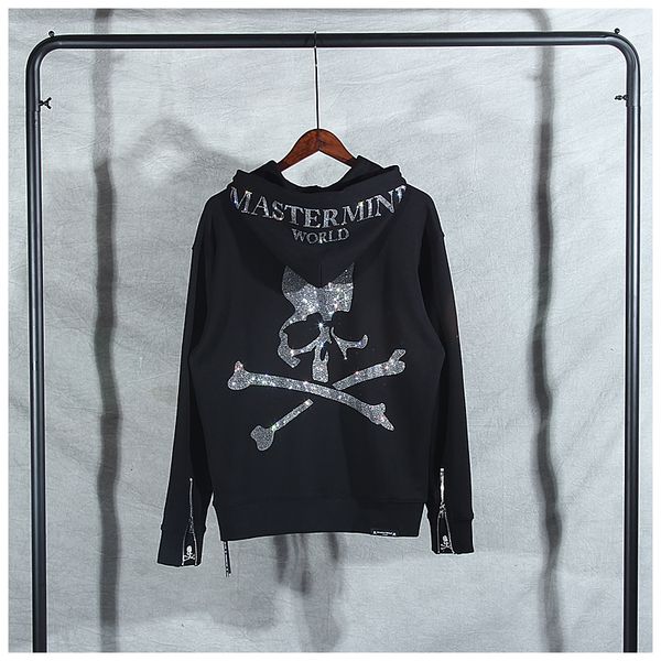 

2021 street style brand mmj diamond skull men's winter new casual zipper cardigan 100% cotton hoodie couple wear jq64, Black