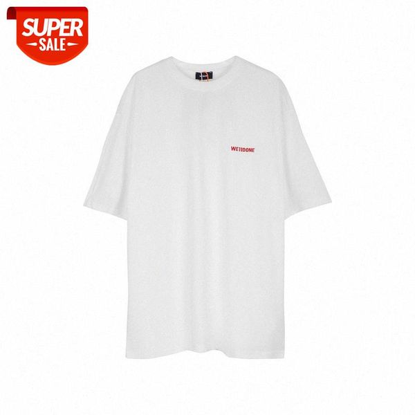 

streetwear men summer embroidered small logo simple letter round neck short-sleeved t-shirt #c64w, White;black