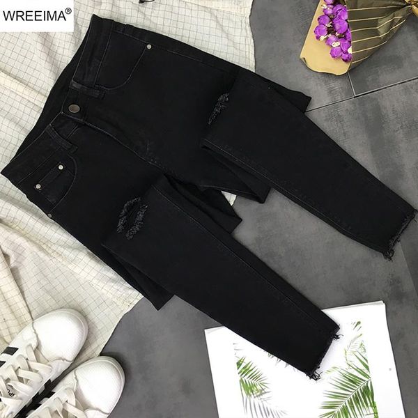 

women's jeans fashion women long pants casual hole design pockets zipper up skinny solid color tassels chic z914, Blue