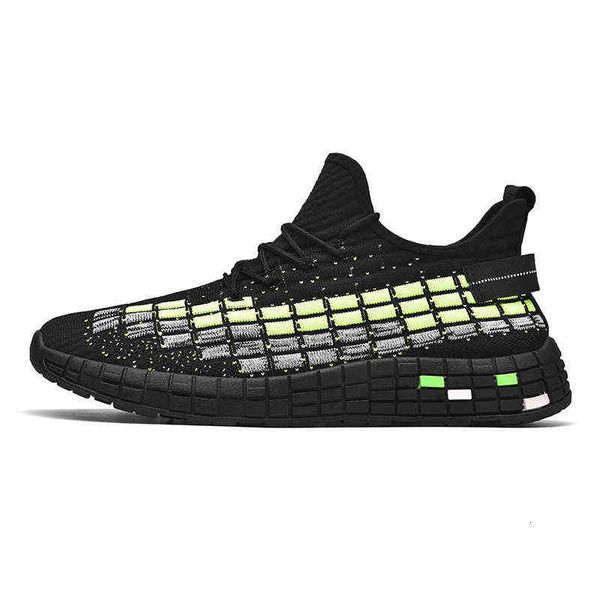 

2021 men's shoes fashion running flying woven mesh summer casual sports, Black