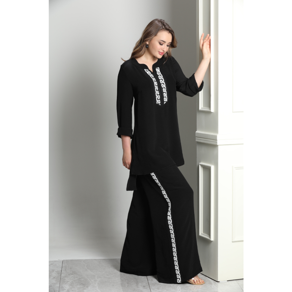 

women's two piece pants daffic suits with wide, White