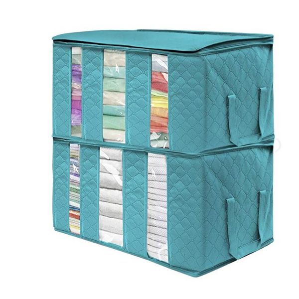 

storage bags 2pcs travel multifunction portable folding quilt clothing bag dustproof home blanket closet organizer bedding non woven