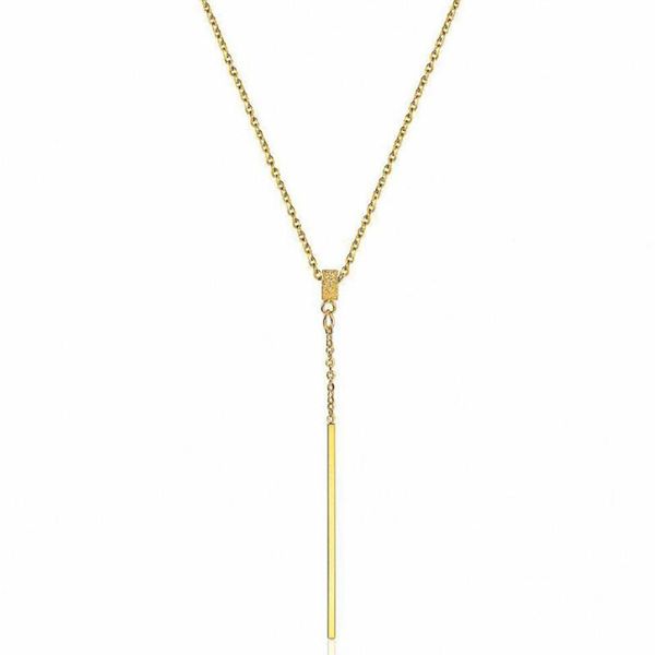 

chains stainless steel gold long chain minimalist tassels delicate women sweater pendant necklace jewelry gift for him with, Silver