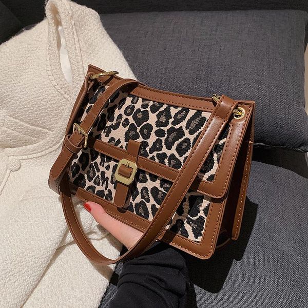 

evening bags leopard small pu leather crossbody 2021 winter fashion travel shoulder handbags and purses classical