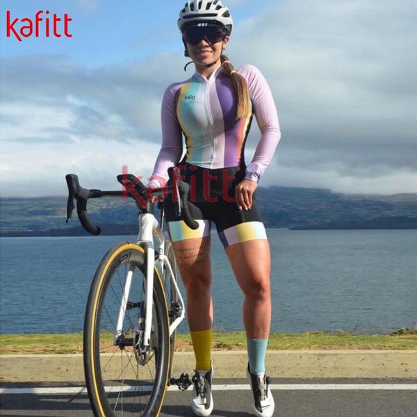 

racing sets kafiwomen's athlete cycling jersey women's sweatshirt set macaquinho ciclismo feminino manga longa tights workwear, Black;blue