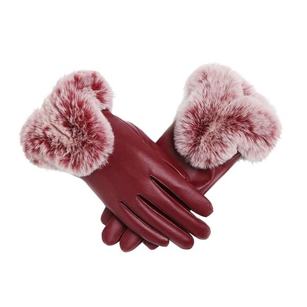 

cycling gloves winter warm women outdoor sports non-slip plus velvet full-finger touch screen game gloves#40, Black
