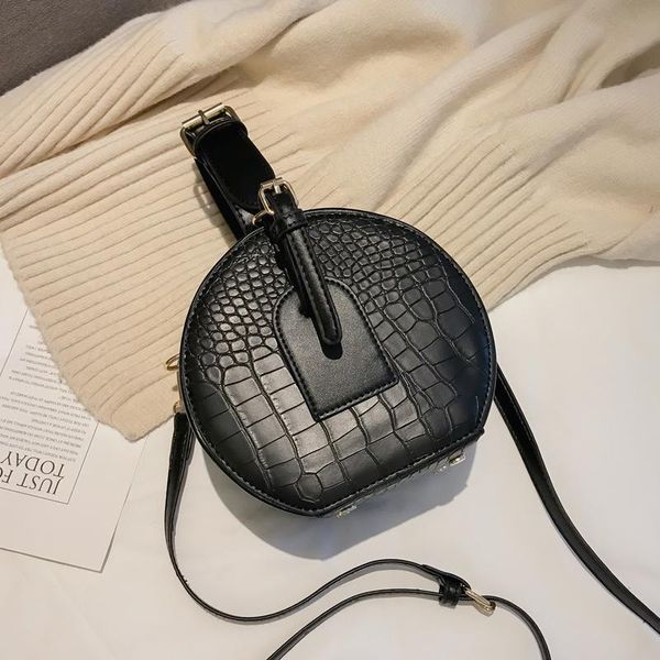 

elegant messenger crocodile pattern tote leather 2021 new high women's pu bag round designer female shoulder quality handbag bag bmhep