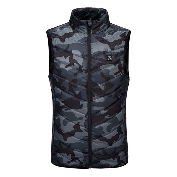 

korean new four zone usb warm electric clothing heating vest mens and womens fishing boy coat, Black;white
