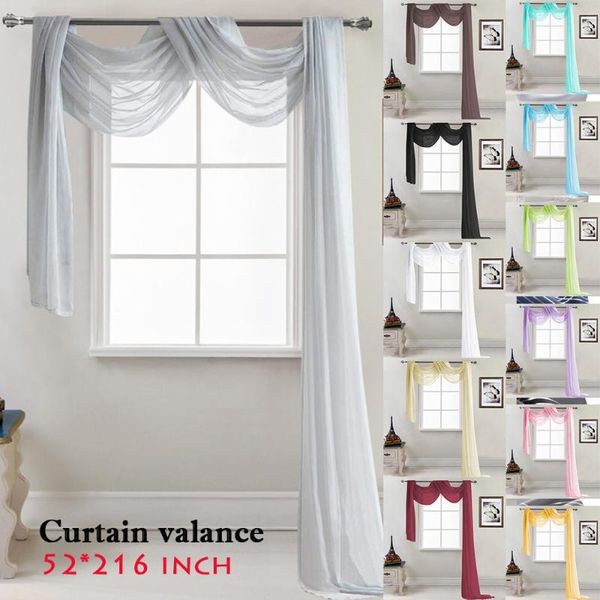 

curtain & drapes european minimalist style terriron multicolor window transparent tulle bed canopy scarf home decoration