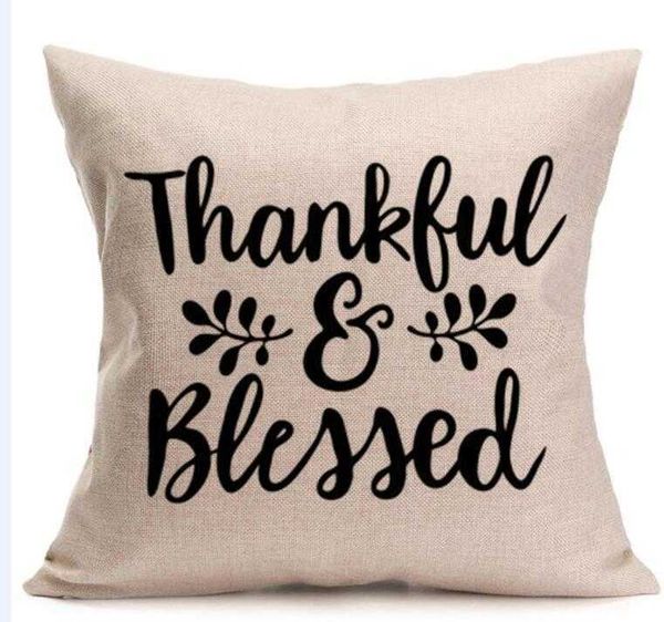 Bezüge Happy Thanksgiving Day Kissen Herbst Dekor Baumwolle Leinen Sofa Dekokissen Fall Home Auto Kissenbezüge 45 * 45 cm