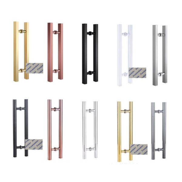 

handles & pulls modern stainless steel square round bar pull entry glass door back to rose gold matte black white brush