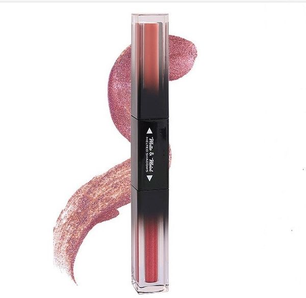 

matte and metal melted shadows double ended liquid eyeshadow stick kit in 5 shades waterproof glitter creamy eye shadow high glossy lip glos