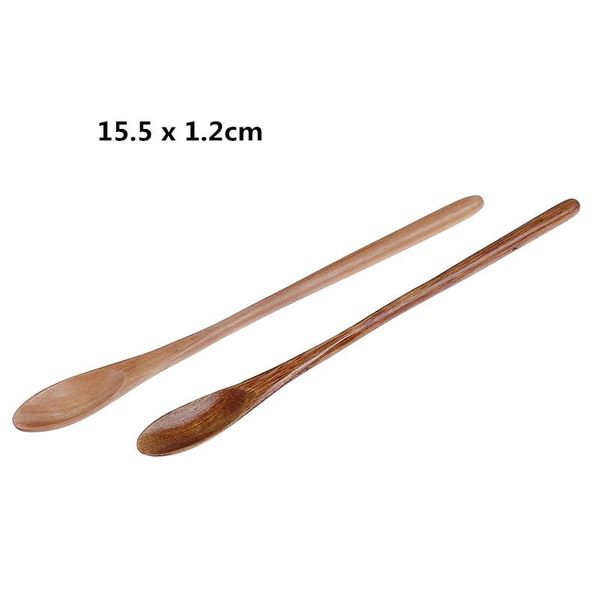 

spoons 1pc long handle wood spoon for honey rice soup dessert coffee tea mixing kitchen utensil tools teaspoon catering wooden