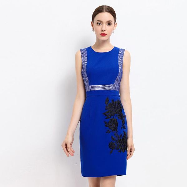 

casual dresses high flower dress quality spring summer fashion women clothing vintage work embroidery sleeveless party, Black;gray