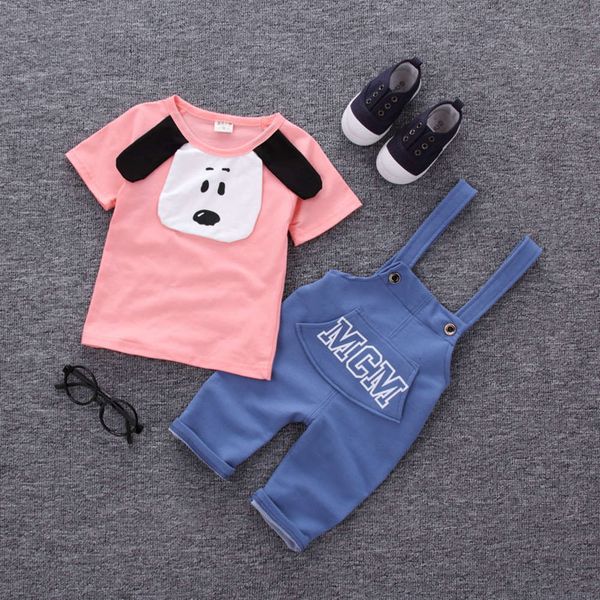 

sleeve 2021 short new suit boys' spring summer t-shirt and two-piece children's wear