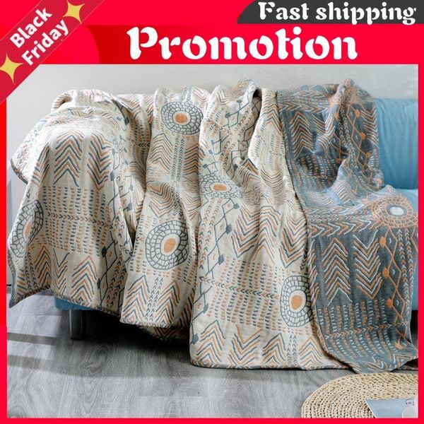 

blankets 100% cotton muslin summer blanket bed sofa travel breathable chic bohemia large soft throw para