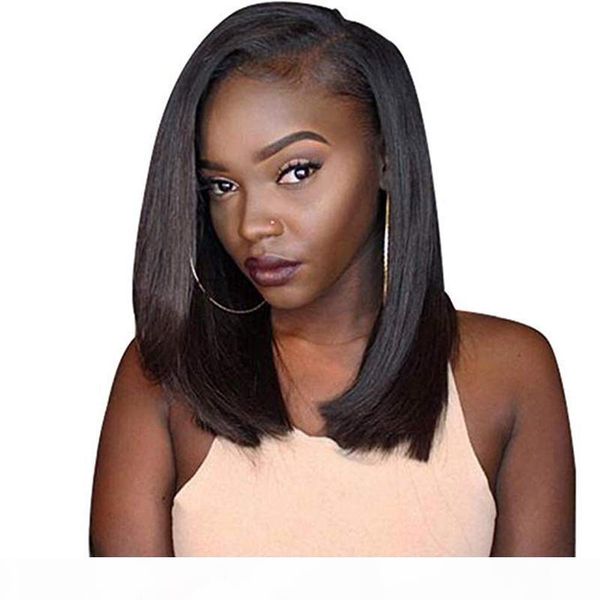 

bob u part wig human hair side part virgin brazilian hair glueless short cut upart wigs for black women preplucked hairline, Black;brown