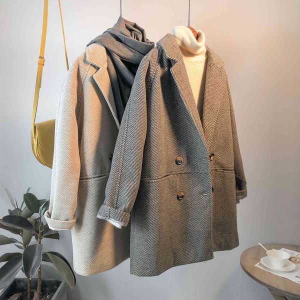 

women's wool & blends winter autumn women coat thick trench cotton 2021 fashion female jacket outwear clothes abrigos para mujer wpy212, Black