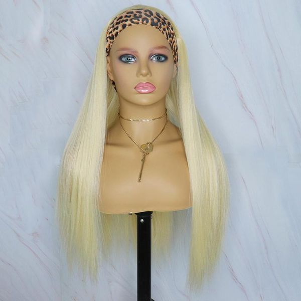 

synthetic wigs beautiful diary silky straight blonde color hair for black women futura heat resistant headband
