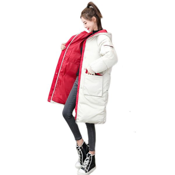 

2021 new autumn women korean cotton coat plus size beige thick yellow anti cold jacket with hood l2v1, Black