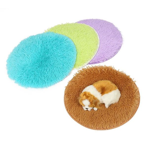 

warm fleece dog bed round pet lounger cushion for small medium large dogs & cat winter dog kennel puppy mat ped bed