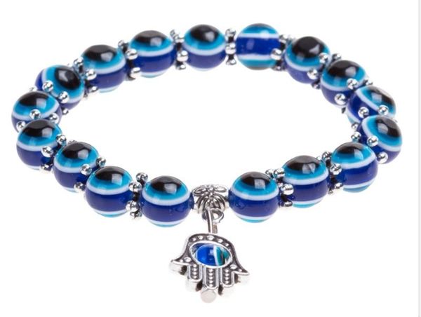 

bangle retro blue eyes bracelet evil beaded for men and women, Black