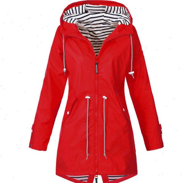 

s 5xl windbreaker coat women rain jacket outdoor waterproof hooded raincoat spring autumn solid basic jacket plus size, Black;brown