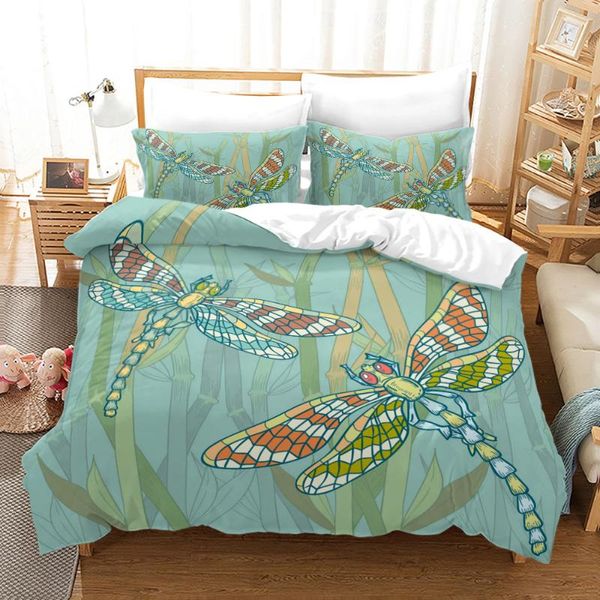 

bedding sets dragonfly set for girls princess  king double size duvet cover bed linens comfortable quilt