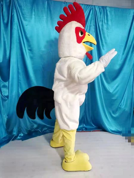 il costume della mascotte dei polli del gallo bianco per la pubblicità per i costumi della mascotte del personaggio dei cartoni animati del partito libera la personalizzazione del supporto di spedizione
