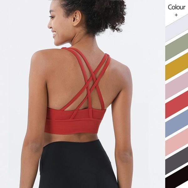 

yoga outfit women workout sport bra crop breathable underwear solid color push up running gym outdoor active bras