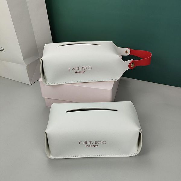 

tissue boxes & napkins pu leather box cover rectangular facial paper case modern decorative for home office