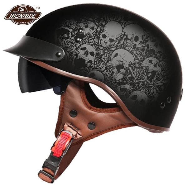 

motorcycle helmets summer helmet men women moto open face casco retro vintage scooter biker motorbike racing riding