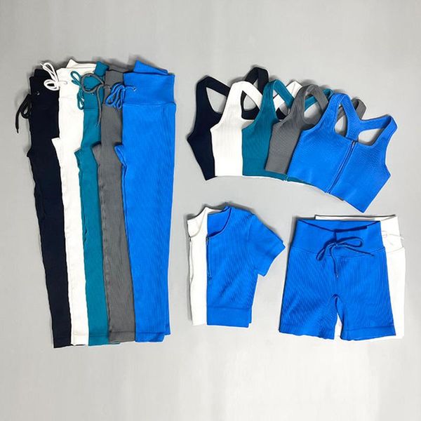 

yoga outfit 2pcs seamless set zipper high waist sport suit workout clothes for women sportwear running fitness leggings