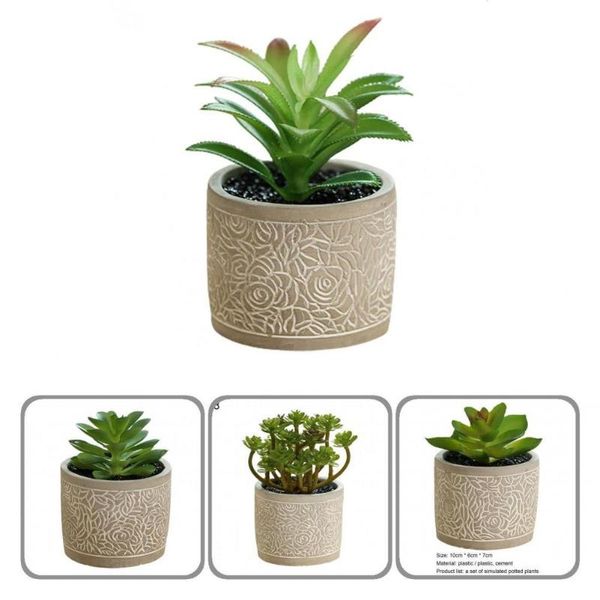

decorative flowers & wreaths mini fake succulents no watering beautiful landscaping greenery plants with pot