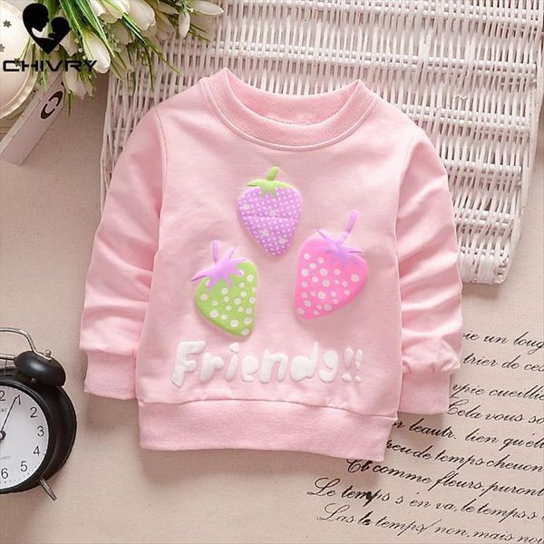 

children hoodies sweatshirts boys girls kids cartoon rabbit strawberry cotton pullover baby spring autumn clothes, Black
