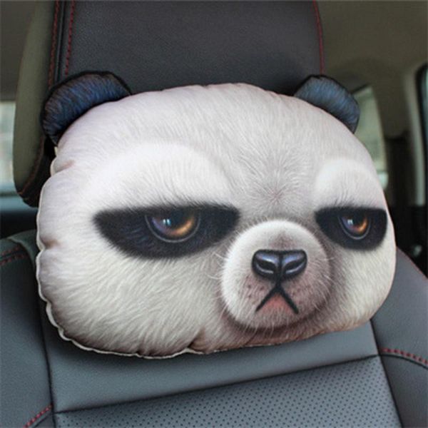

seat cushions chiziyo 3d cat dog panda printing animals head car covers neck rest plush cushion safety headrest without filling/