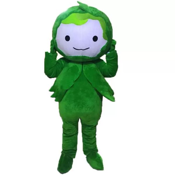 Costume da mascotte a tema verde vegetale in maschera Costumi di Halloween Fancy Party Dress Personaggio dei cartoni animati Carnevale Natale Pasqua Pubblicità Costume da festa di compleanno Outfit