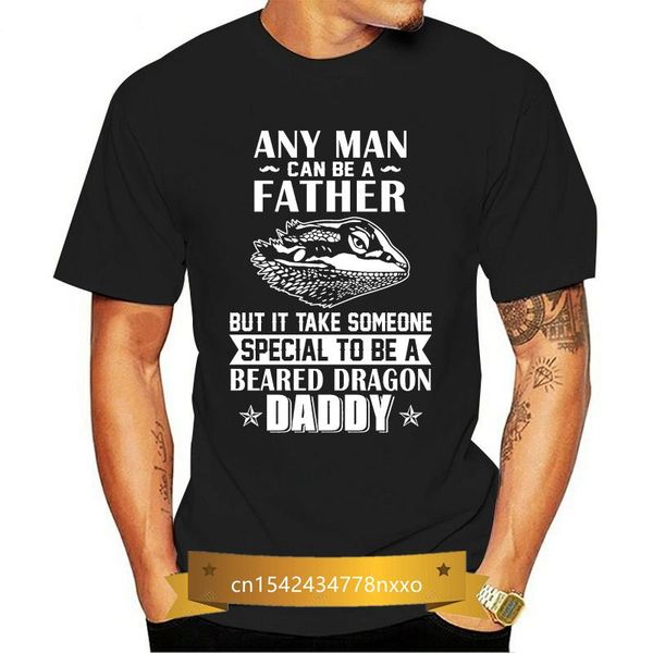 

men's t-shirts bearded dragon any man can be a father shirt t-shirt, White;black
