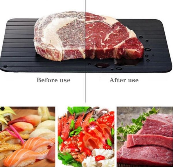 

aluminium fast defrosting tray thaw frozen food meat fruit quick defrosting plate board defrost kitchen gadget tool 3size s m l